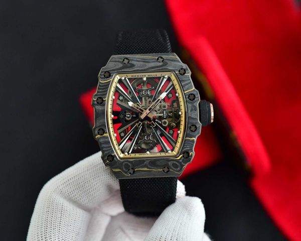 

rm12-01 real tourbillon watch fantasic superb men wrist watches y20g high-end quality mechanical uhr ntpt all carbon fiber case montre richa, Slivery;brown