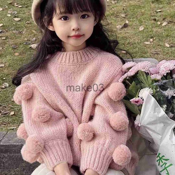 

cardigan kids girls knitted clothes christmas pullover 2022 autumn new set fashion style lantern sleeve sweater split jeans twopiece set j23, Blue