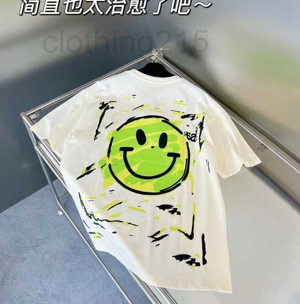 

women's t-shirt designer trendy smiling face graffiti print couple letter short sleeve hip hop loose zno2, White