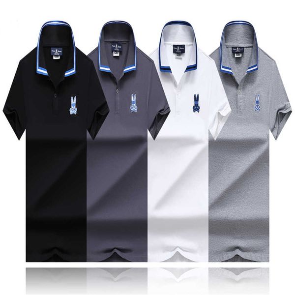 

mens polos combed cotton summer clothing cotton short sleeve business design animal pattern psycho bunny t shirt casual striped designer bre, White;black
