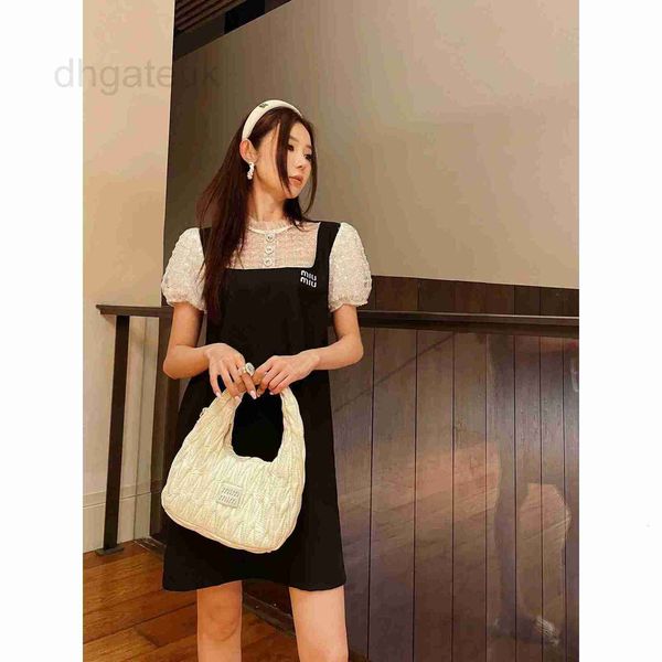 

basic & casual dresses designer spring/summer new celebrity style heavy work nail diamond splice fake two piece contrast loose fit dress em4, Black;gray