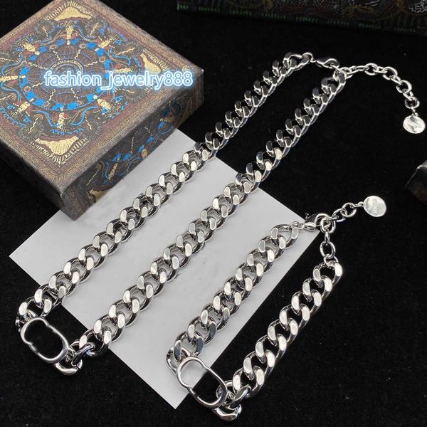 

Fashion Cuban Necklace Trend Exaggerate Style Bracelet Necklace Classic Fashion C/D Letter Jewelry Chain Free Shipping