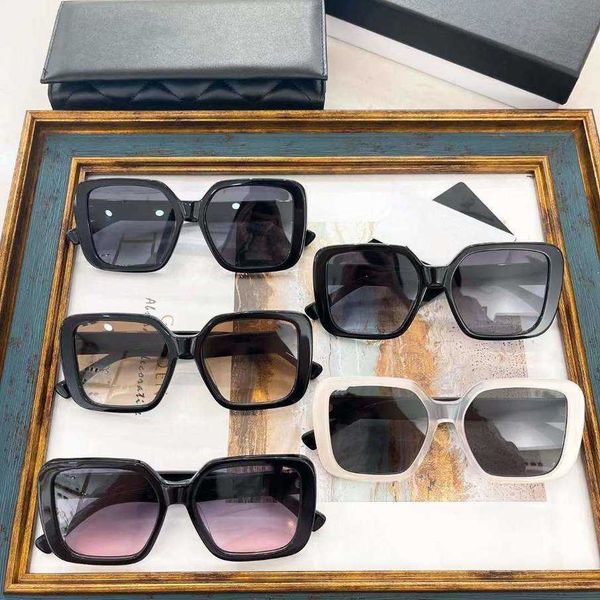 

2023 new luxury designer ch5905s star same plate large box female net red ins style high-end sunglasses, White;black