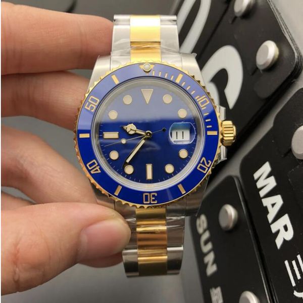 

zp men's watch mechanical automatic cal.3135 swiss movement m116613lb 40mm sapphire mirror 904l stainless steel adjustable strap depth, Slivery;brown