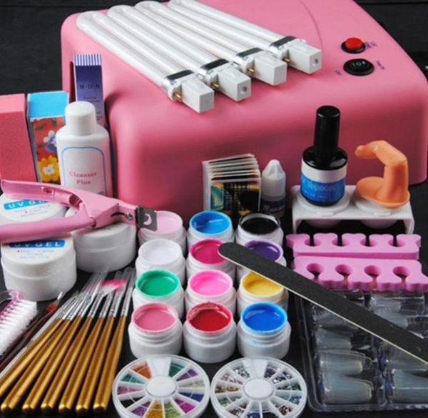 

36w lamp dryer for nails 12 uv gel polish nail kit false tip manicure nail extension tools kit uv gel vanishes5851293