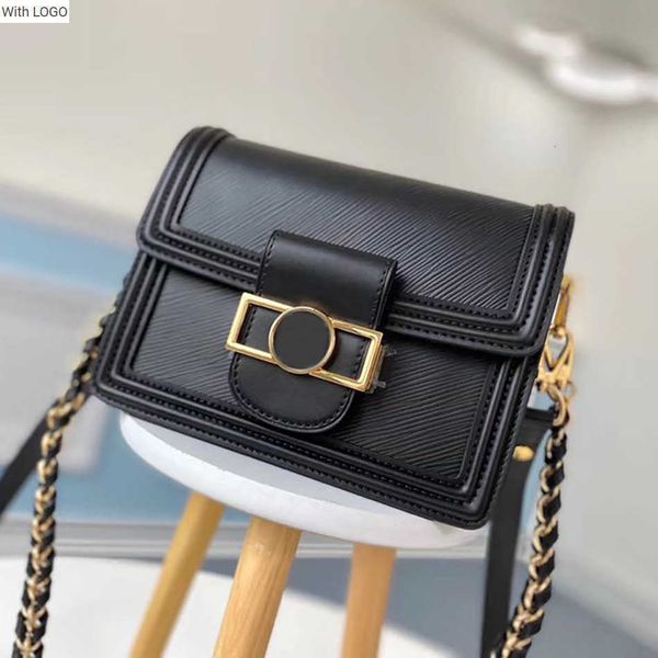 

2023 new 9a l bag luxury evening bag designer chain bags genuine leather crossbody bags mini dauphine m45959 level replication flap bag wl02, Black