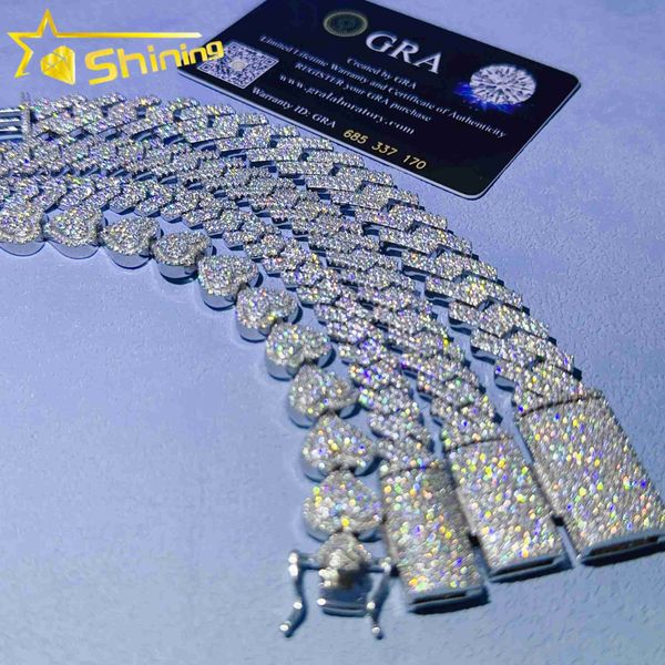 

customized iced out moissanite cuban link 925 sterling silver necklace hip hop fashion jewelry men women necklaces and bracelets