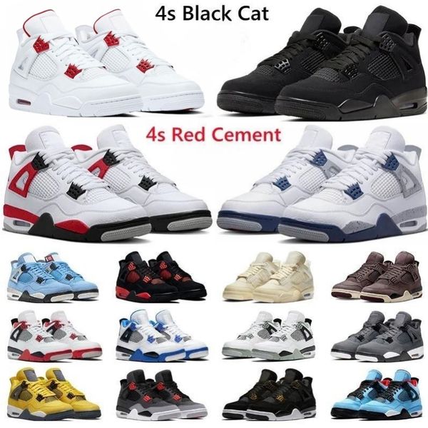 

designer sneakers basketball shoes men women 4s black cat red cement military black thunder midnight navy university mens trainers sports ba