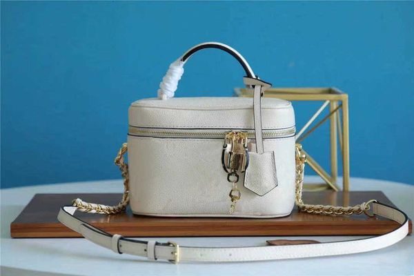 

luxury brand shoulder bags m45599 vanity pm cream bag mini handbag purse womens cowhide leather canvas vanity case crossbody shoulder cosmet