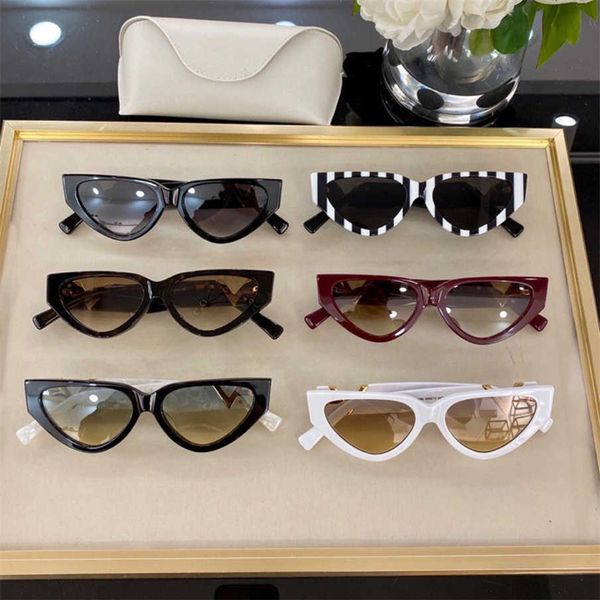 

new luxury designer 2023 new warren family cat eye sunglasses ins same small frame sunglasses va4063 fashion, White;black