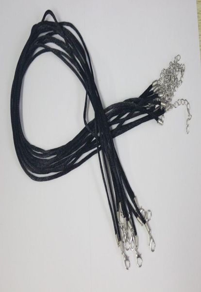 

50pcs 2mm black satin silk necklace pendant cord 1830 inches self handmade8633311, Silver