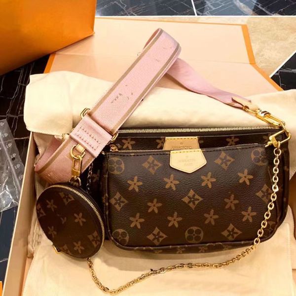 

woman crossbody designer bag multi pochette handbag women sholder bag brown flowers handbags fashion messenger cross body purses