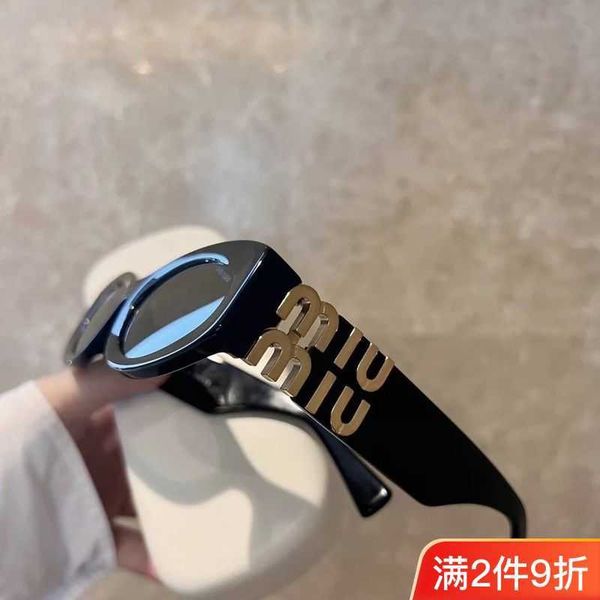 

miao glasses sunglasses 11w oval frame big label cool and versatile fashionable pgraphy miu sunglasses, White;black