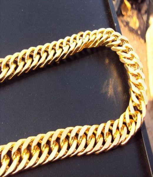 

whole78g burly men039s 24k solid yellow gold gf thick necklace chain 236quot 8mm wide5838247, Silver