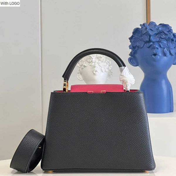 

2023 new 9a l bag level replication designer tote bag 31.5cm capucines mm high-end shoulder handbags m59882 wl183, Black