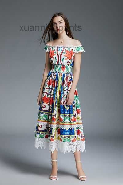 

fashion runway summer dress women's red rose long spaghetti strap blue white porcelain floral o3vv, White;black