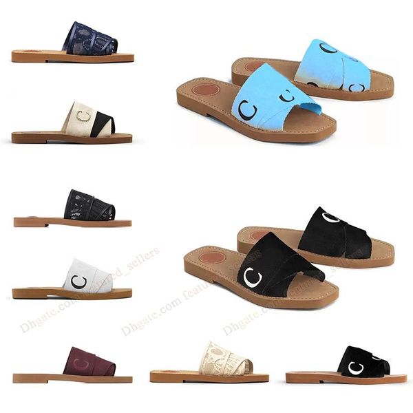 

womens sandals slipper for woman woody sandals fluffy slippers flat mule slides beige white black pink lace canvas fuzzy fur summer beach sh