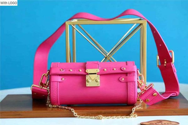 

2023 new 9a bag m58655 papillon trunk handbag chain baguette bag fashion women real leather metallic rivets shoulder bags two straps cross b, Black