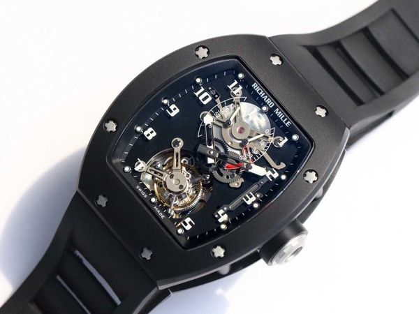 

rm001 real tourbillon watch fantasic superb men wrist watches l96s high-end quality mechanical uhr all ti case montre richar luxe reloj homb, Slivery;brown