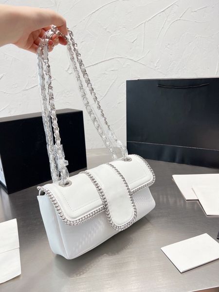 

fashion chains shoulder bag women leather black white crossbody designer brand woman vintage totes purse