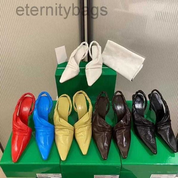

bvity shoes botega shoes heel high women leather sandals runway pointed toe low heels woman bottes new real lady brand design mesh flat 9cm, Black