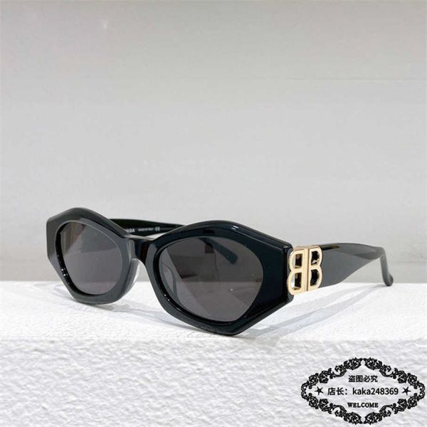 

2023 luxury designer sunglasses b family's new plate polygon men's and women's fashion ins.com red stars same style sunglasse, White;black