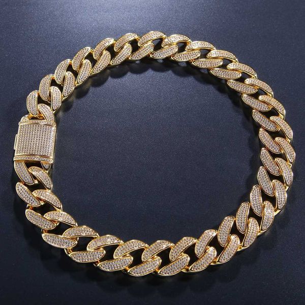 

20mm hiphop full iced out new cuban chain necklace gold silver color men's hip hop jewelry full zirconia men chain necklaces