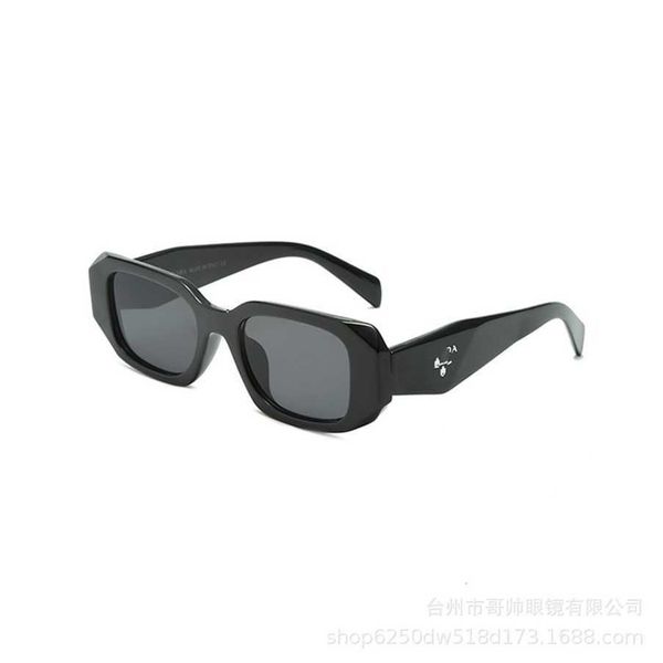 

2023 luxury designer new p family polygonal for women with a high-end feel sun shading trend personalized and fashionable sunglasses, White;black