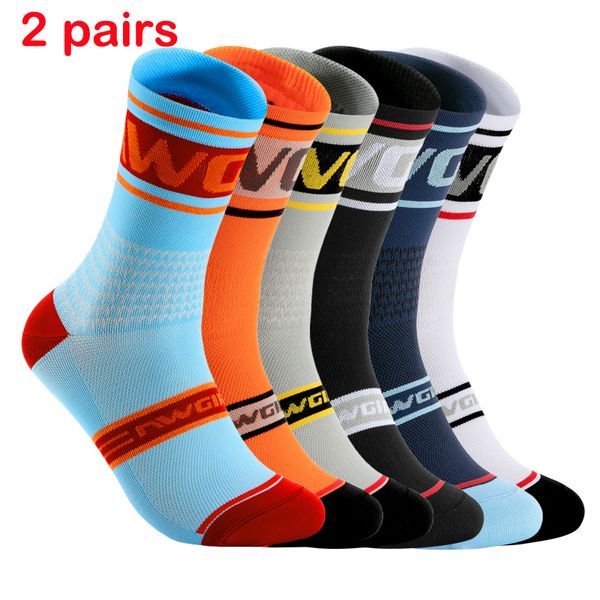 

sports socks 2pairs professional cycling breathable road bicycle men women outdoor racing sport 230801, Black