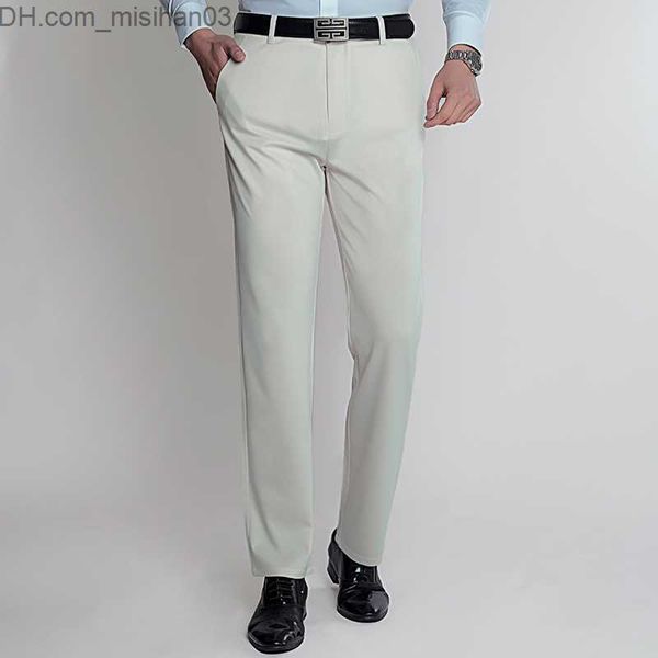 

men's pants summer thin men's ice silk four sided elastic casual pants loose and breathable pants middle-aged and young men's, Black