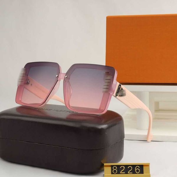 

luxury designer sunglasses 2023 new lvjia box advanced uv resistant gradient fashion square sunglasses, White;black
