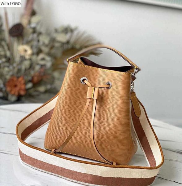 

2023 new 9a l bag level replication designer bucket bag 20cm neonoe bb genuine leather shoulder handbag m20777 wl056 lk76, Black