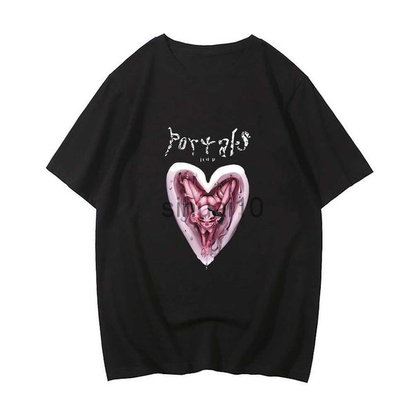 

men's t-shirts melanie martinez portals tour men t-shirt high street hip hop print short sleeve t shirt tide summer loose cotton cloth, White;black