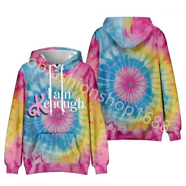 

i am kenough merch print oversized women/men hoodie sweatshirt y2k streetwear hip hop pullover hooded jacket male tracksuit, Black