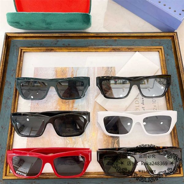 

2023 luxury designer sunglasses new g-family square net red ins same style gg1296 fashion personality sunglasses for men and women, White;black