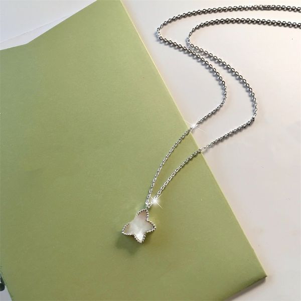 

luxury fashion geometric circular van necklace cleef designer elegant women's necklace hanging chain leisure retro colorful cxhika hsfg, Silver