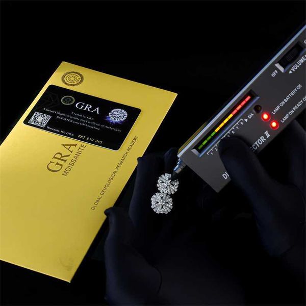 

european and american fashion simple wedding ladies hip hop s925 sterling silver hoop earrings sterling silver moissanite, Golden