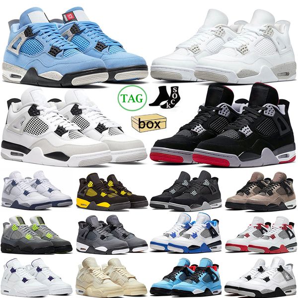 

jumpman 4 4s basketball shoes for men women black cat university blue green yellow fire red outdoor sneakers sports trainers