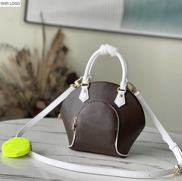 

2023 new 9a l bag level replication designer round bag 26cm ellipse bb genuine leather shoulder handbags m20752 wl173, Black
