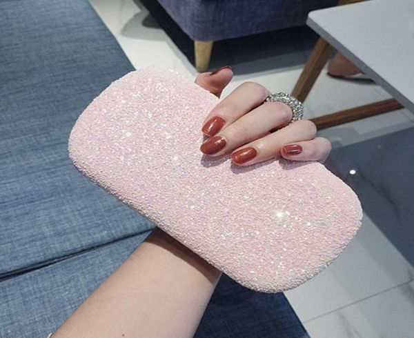 

fairy pink blue bridal bridesmaid hand bags 2018 latest bling sequin wedding evening party bag clutch 1076389, Black