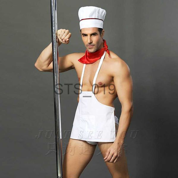 

set mens role play costume outfit cosply lingerie for chef suit x0801, Red;black