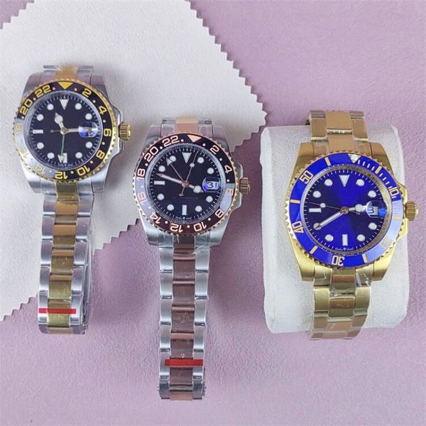 

montre homme automatic mens designer watch gmt aaa quality orologio 41mm waterproof casual fashion watch elegant clean factory blue red gree, Slivery;brown