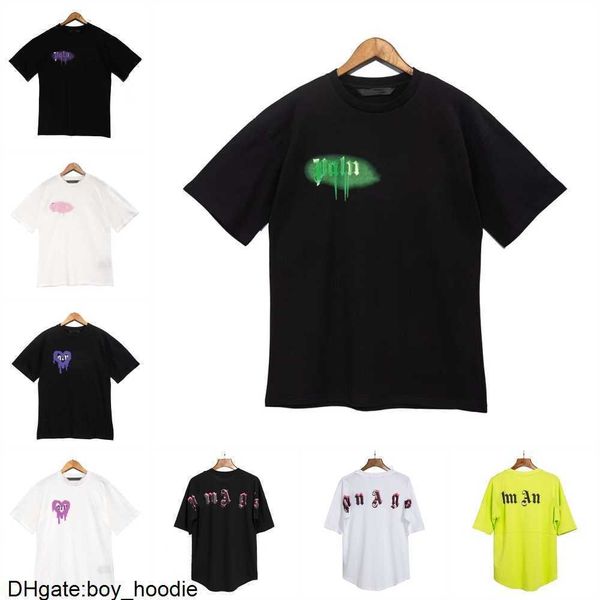 

designer luxury summer t-shirt palms brand angel clothes pa clothing spray heart shaped short sleeve spring tide mens womens angles short sl, White;black