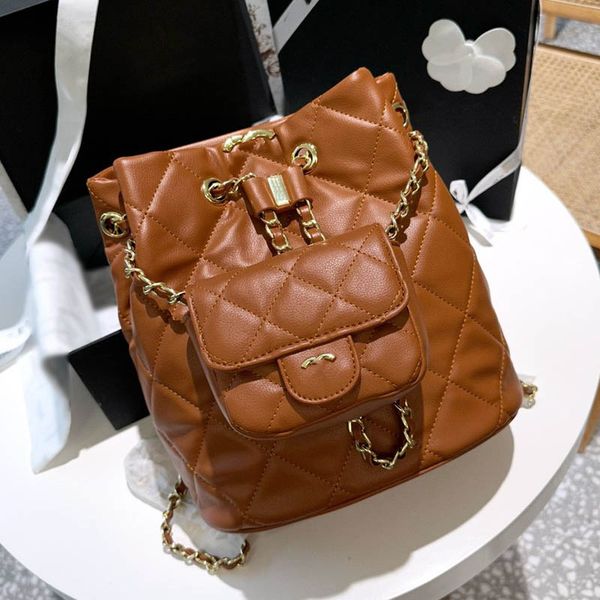 

four color women mini backpack matelasse chain leather quilted vintage crossbody shoulder bag luxury handbag outdoor shopping coin purse clu