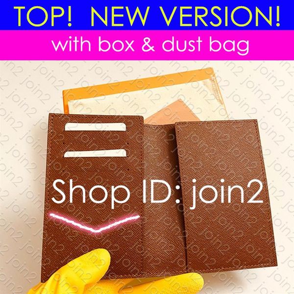 

m64502 passport cover designer women's mens passport protection case key pouch brand card holder pochette cle luxury wallet p289p, Brown;gray