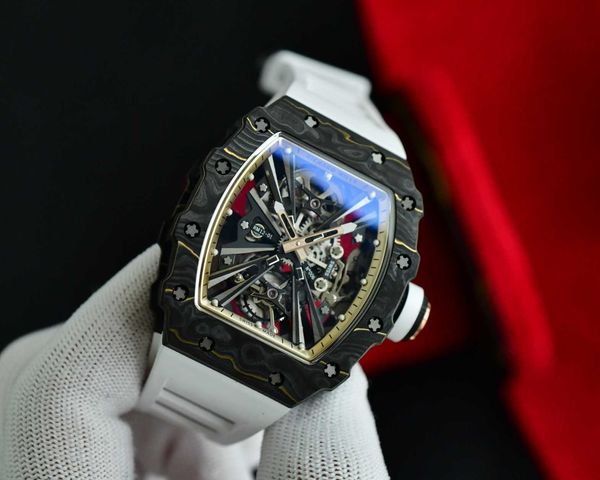 

rm12-01 real tourbillon watch fantasic superb men wrist watches eum9 high-end quality mechanical uhr ntpt all carbon fiber case montre richa, Slivery;brown