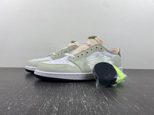 

authentic 1 low mens basketball shoes 1s og ghost green dm7837-103 men women designers sports sneakers outdoor trainers, Red;white