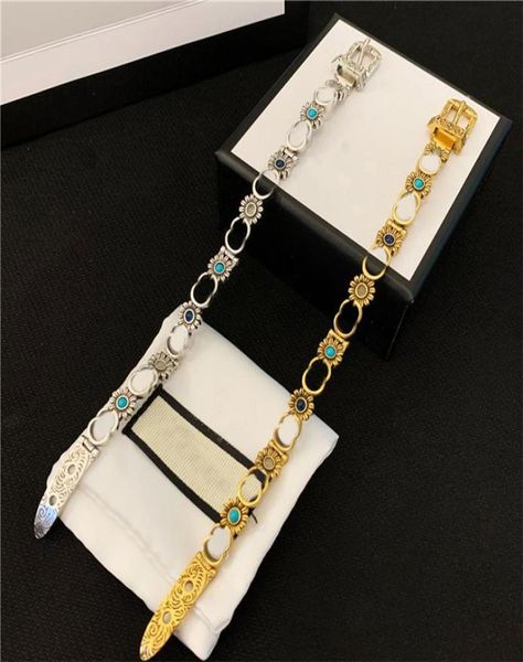 

retro daisy bracelet men women couple bracelets letters bangle chain bangles charm bracelets gift1938480, Golden;silver