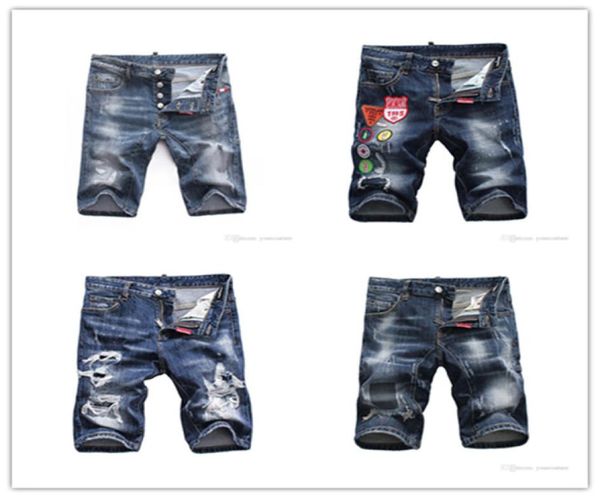 

new mens jeans ripped denim shorts fashion men denim jeans slim straight pants trend mens denim shorts6601122, Blue