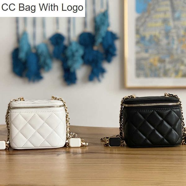 

cc bag 10a designer cosmetic bag 11cm genuine leather crossbody bag lady shoulder bag with box c275, Black